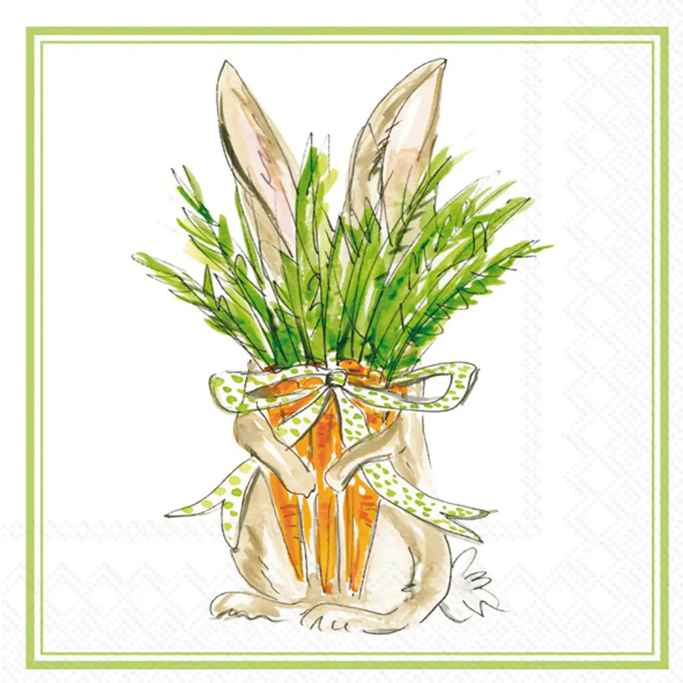 Carrot Bunny Paper Cocktail Napkin
