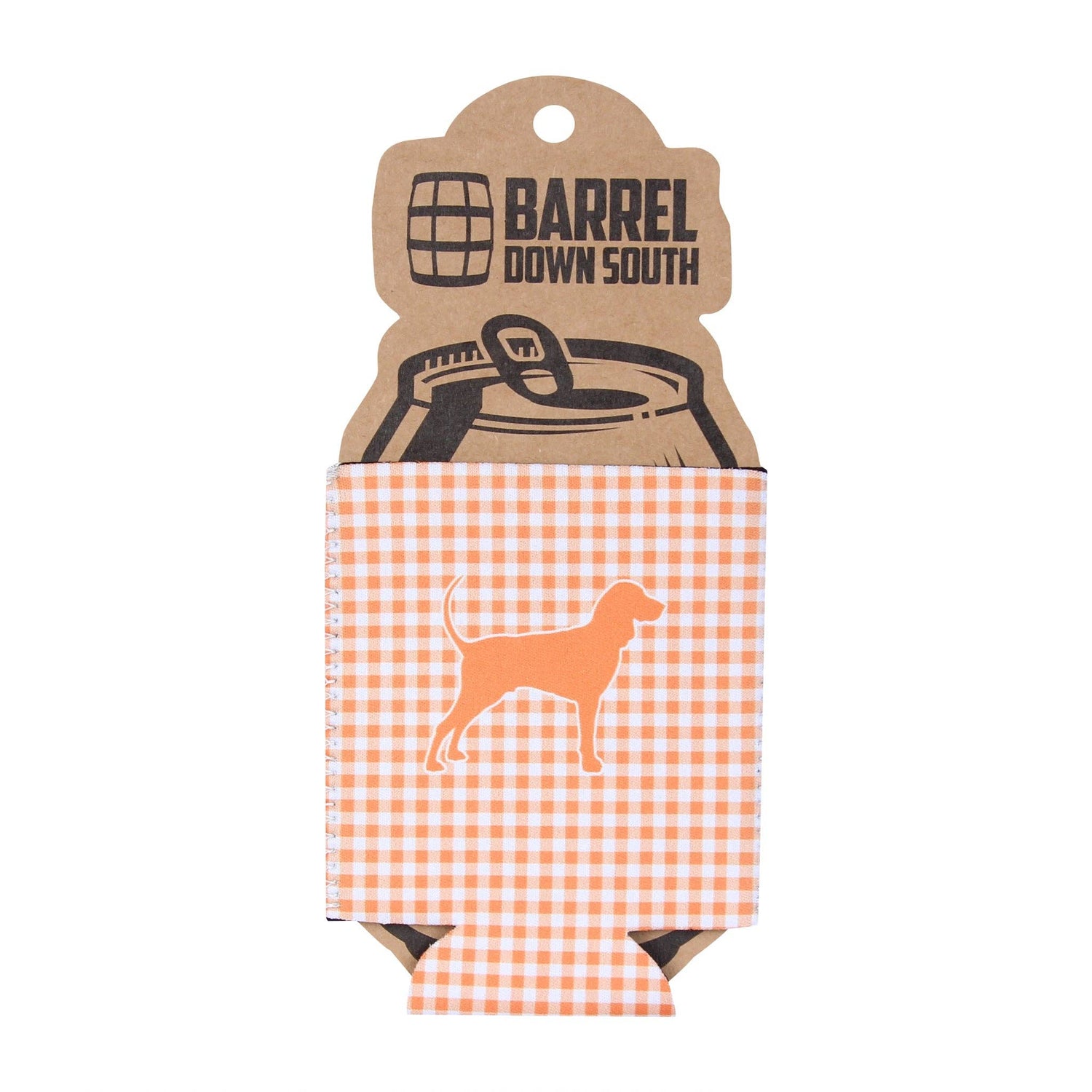 Gingham Coonhound Can Cooler