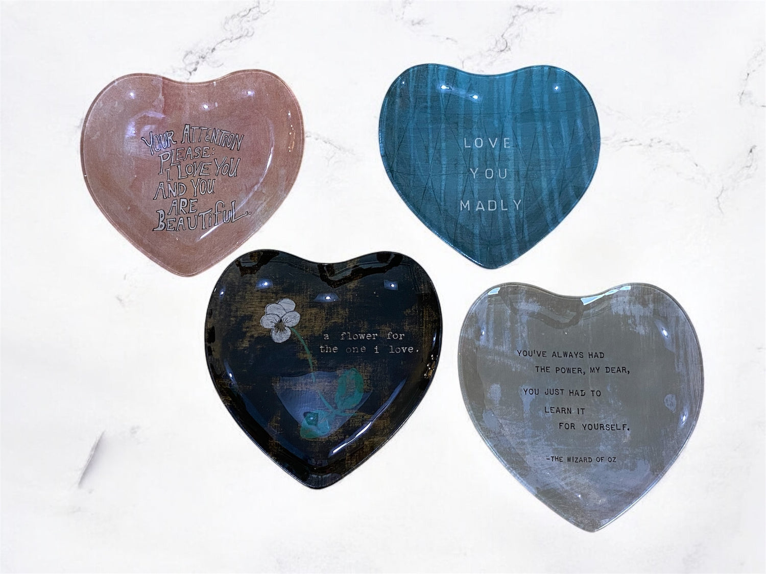 Small Heart Decoupage Plates