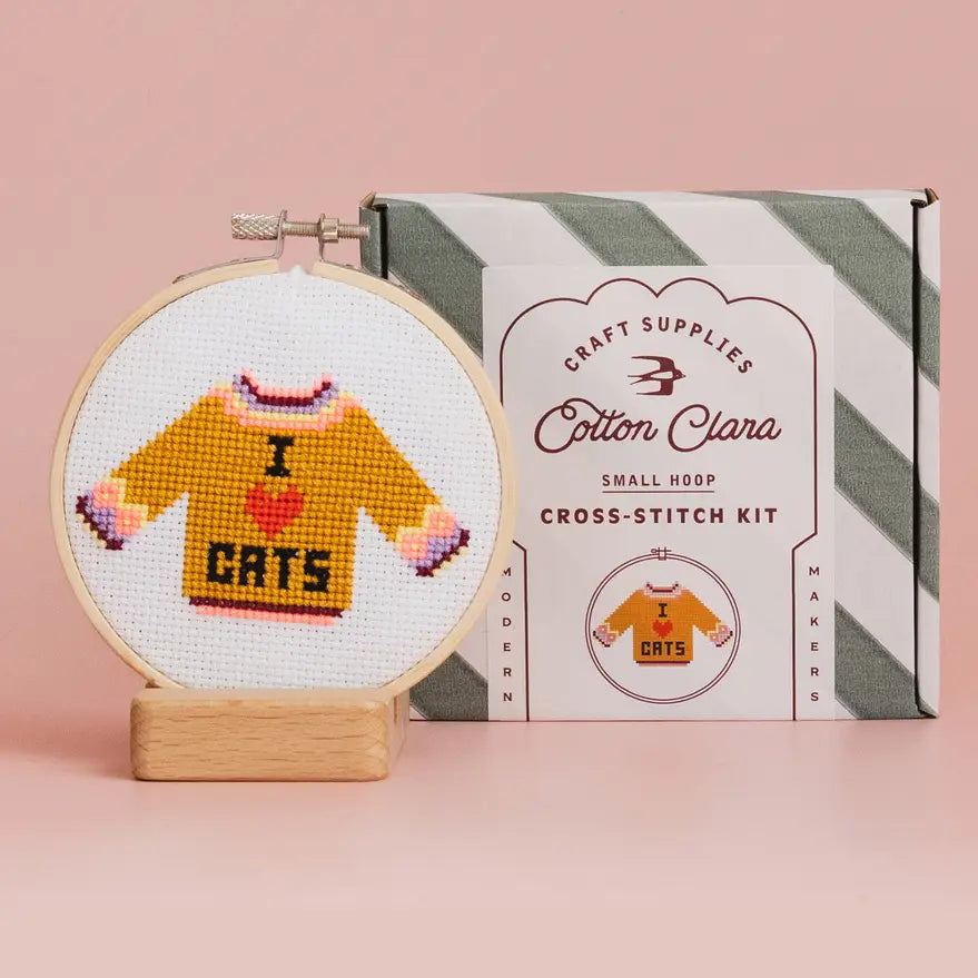 I Love Cats Stitch Kit for Beginners