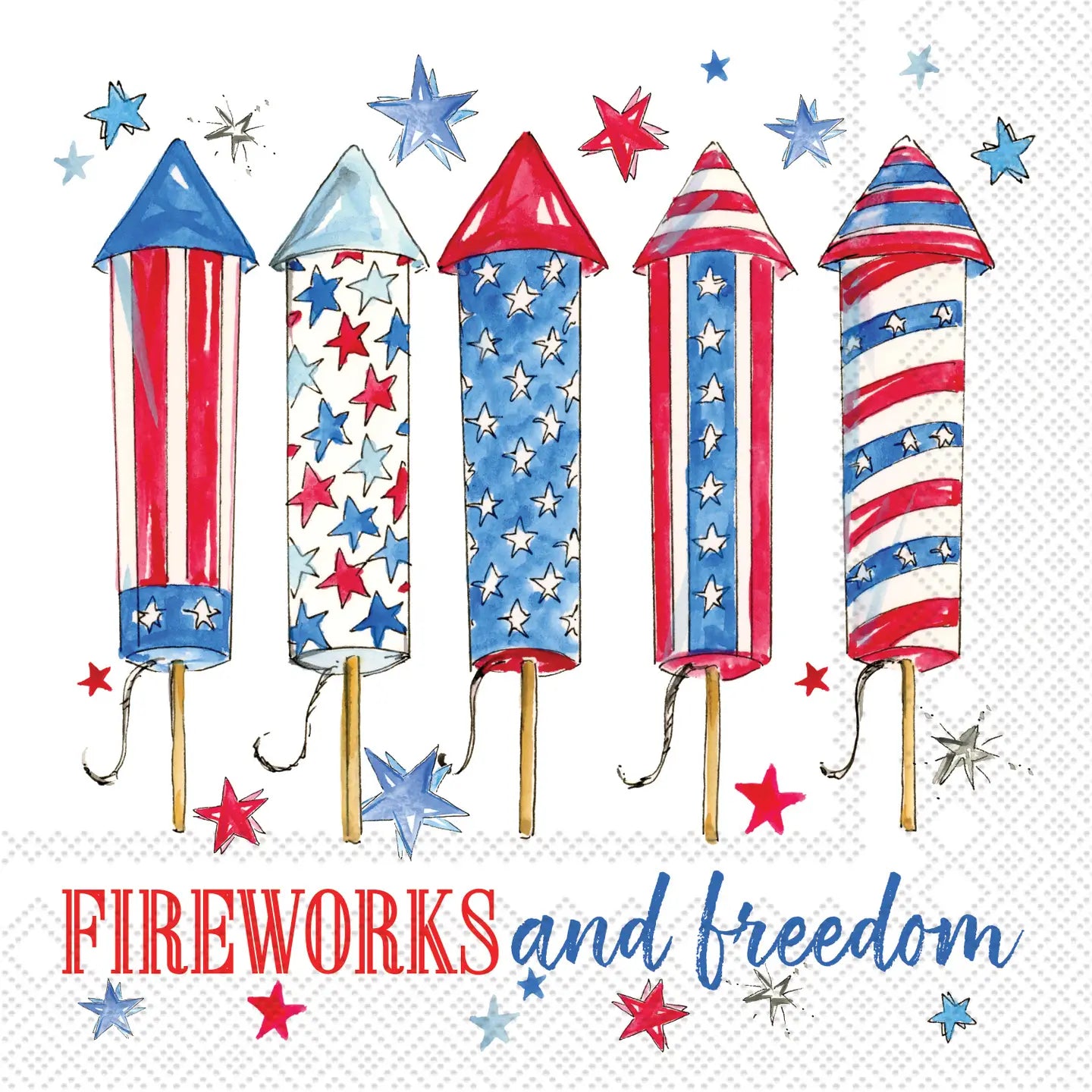 Fireworks + Freedom Cocktail Napkins