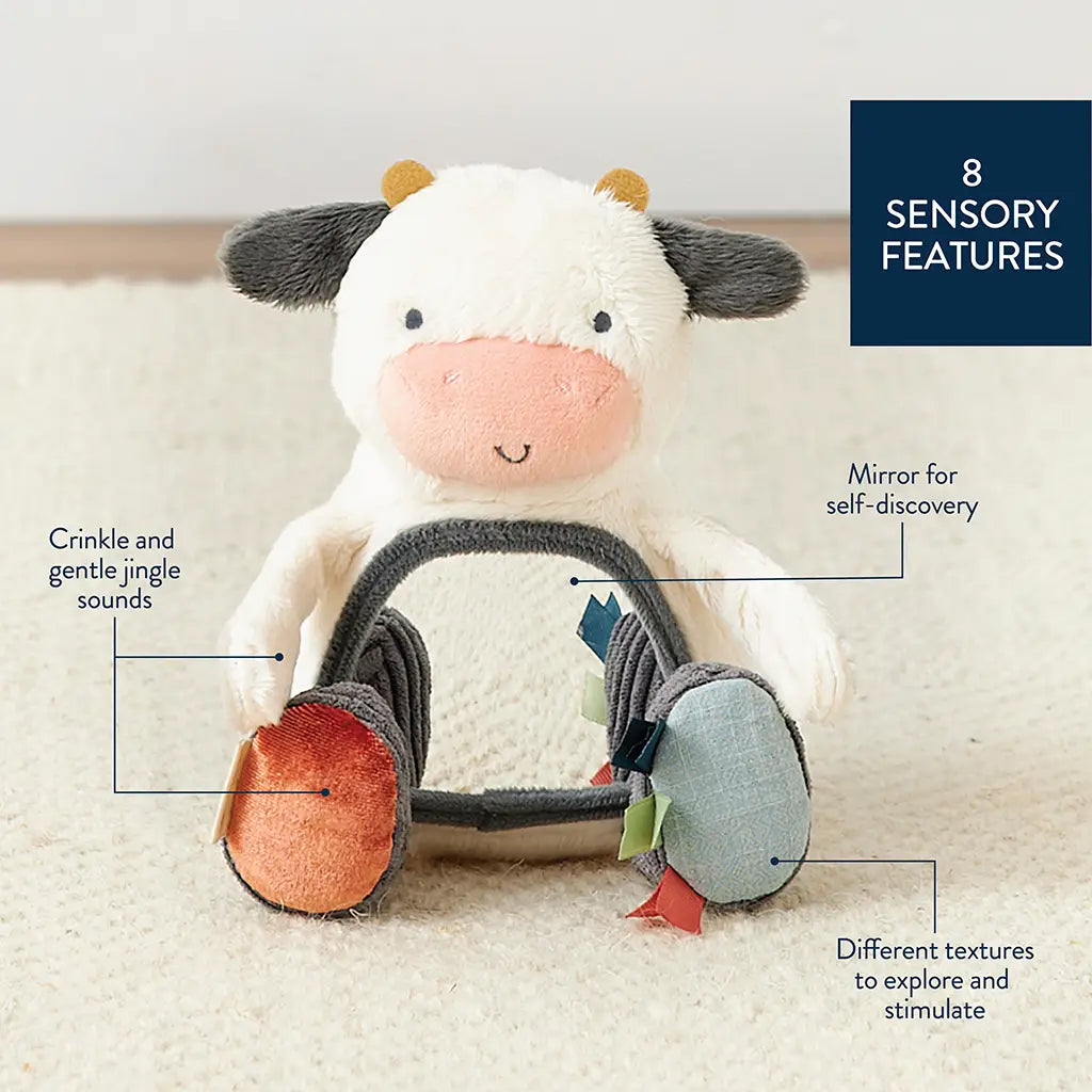 Carmen the Cow : Itzy Bitzy Mirror™ Travel + Tummy Time Toy