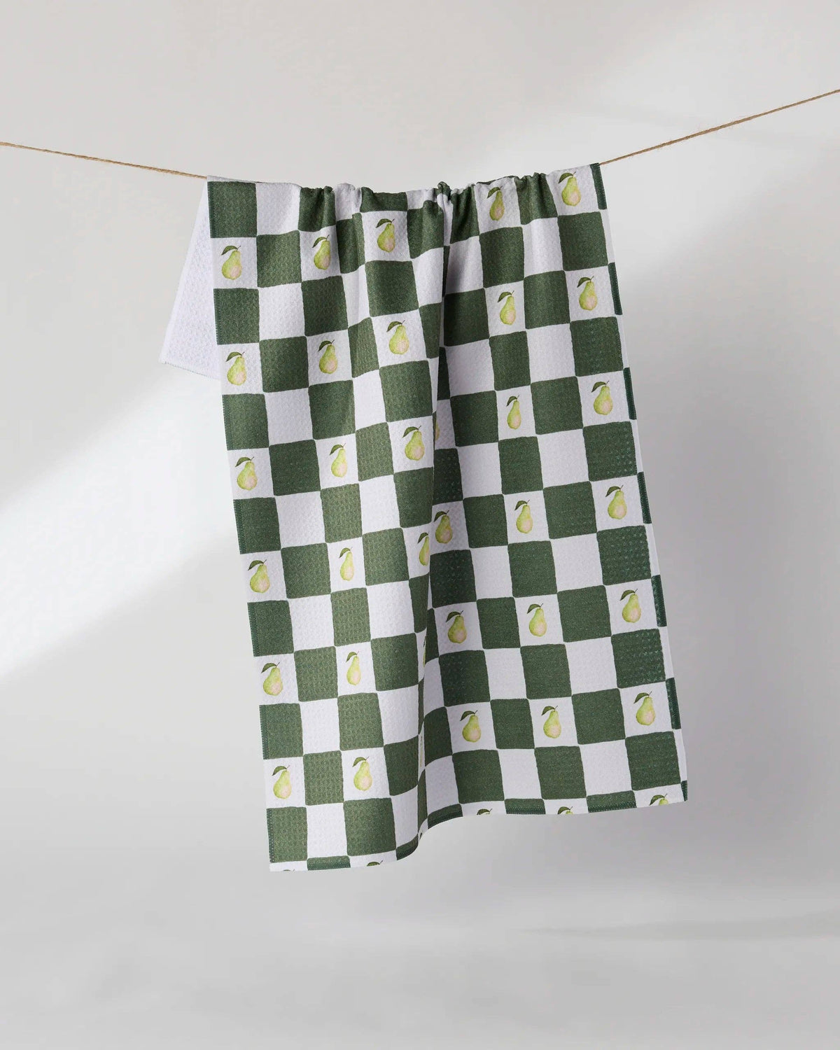 Pear Checker Geometry Tea Towel