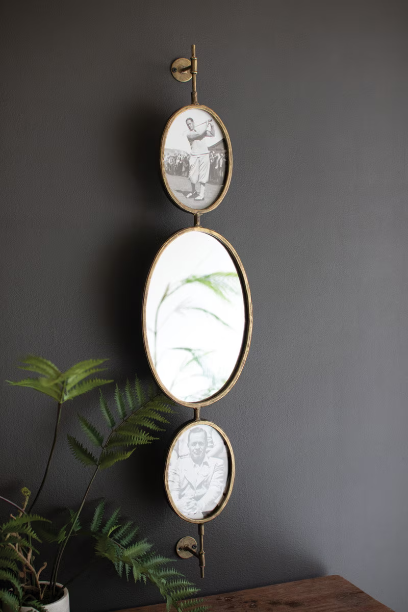 Rotating Wall Mirror with Frames