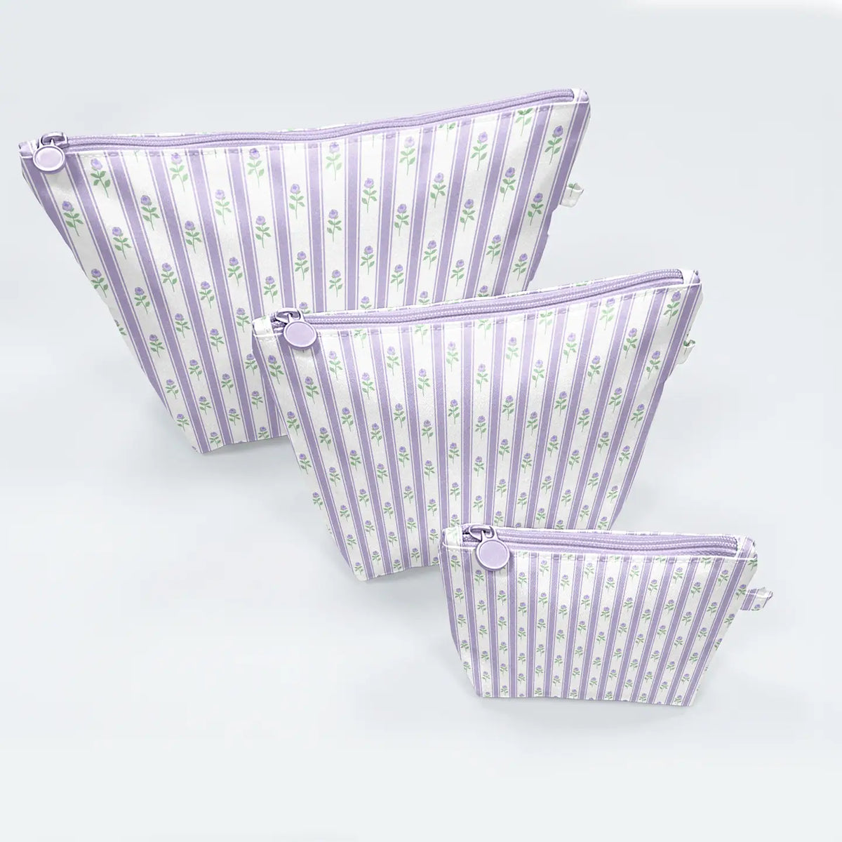 Lilac Ribbons Easy Clean Wipeable Pouch Set