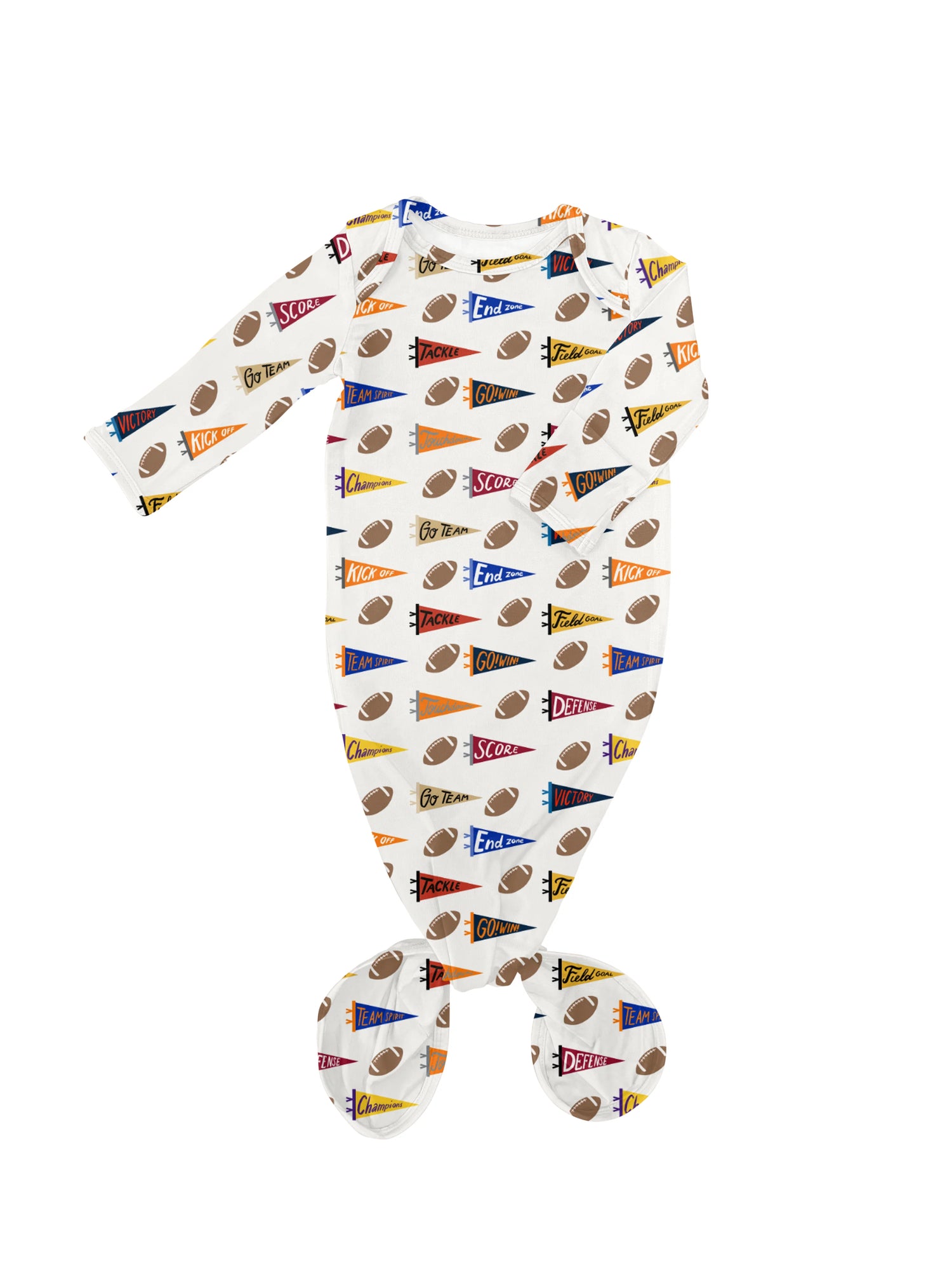 Varsity Flags Newborn Knotted Gown