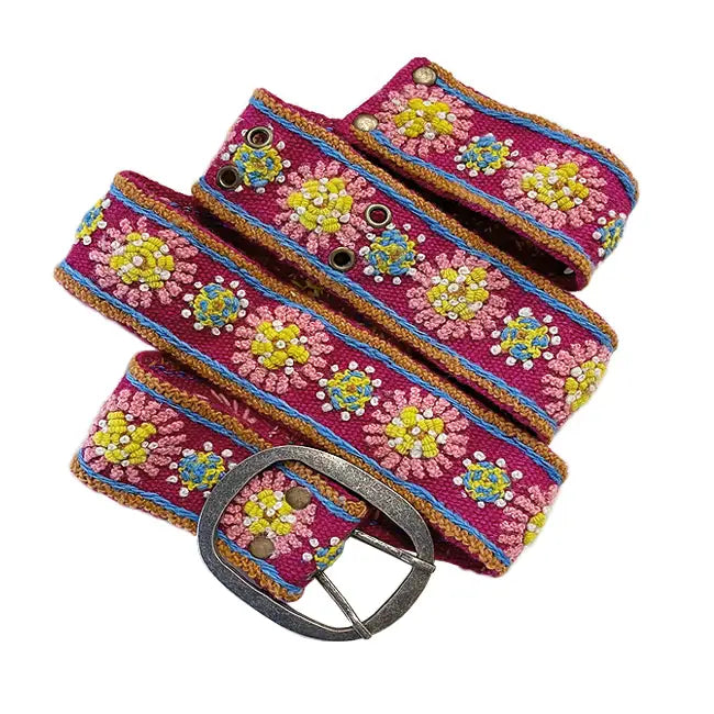 Belt Rosette Floral Wool