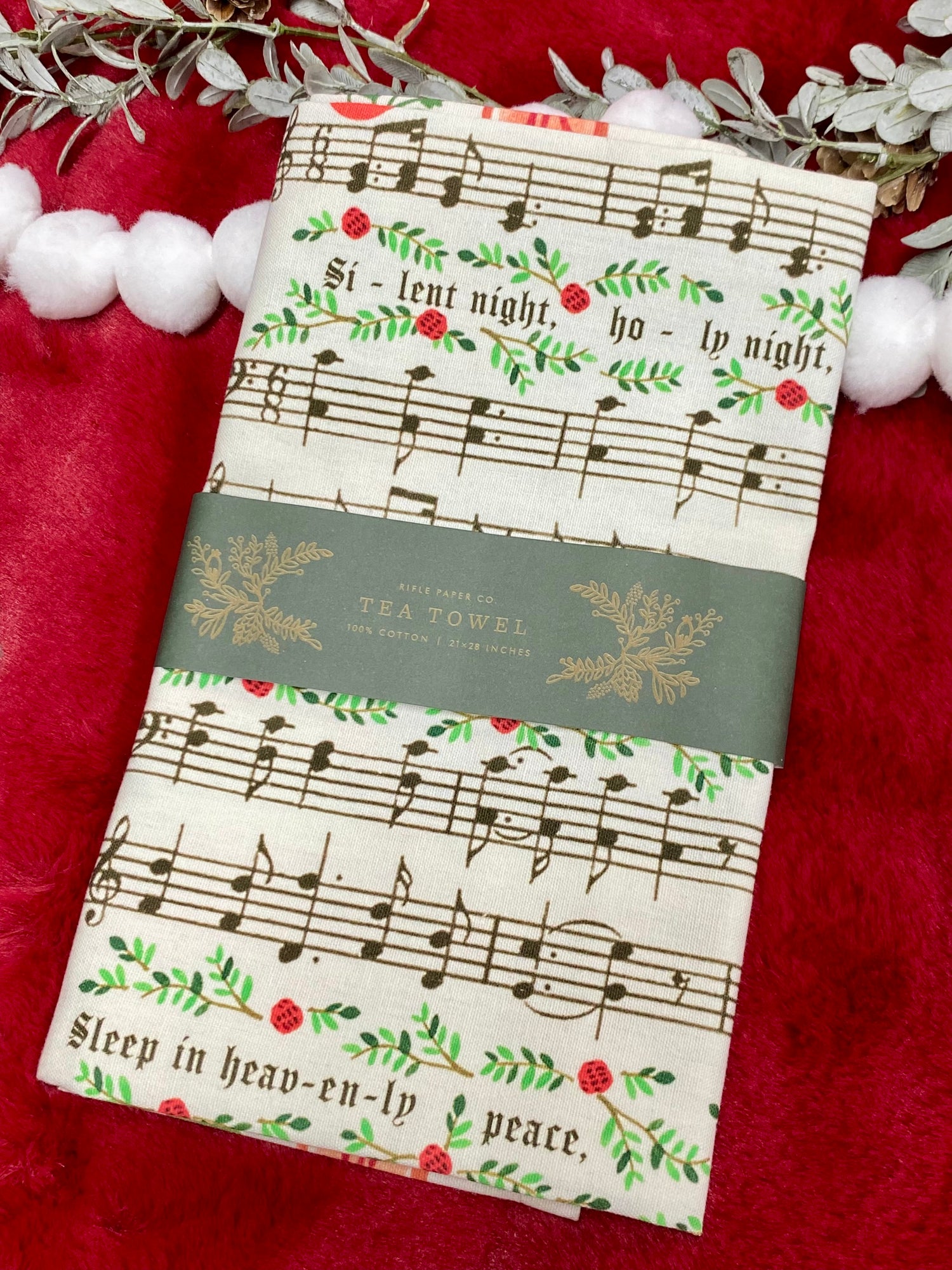 Silent Night Tea Towel : Rifle Paper Co.