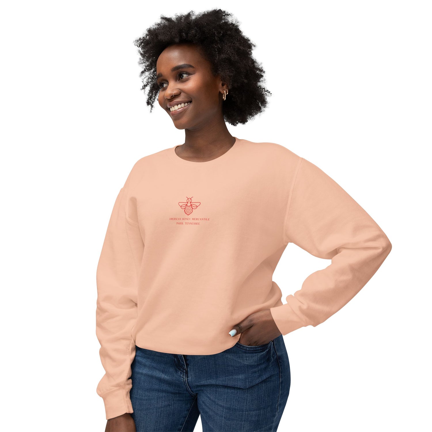 Minimal Bee Logo Sweatshirt in Red