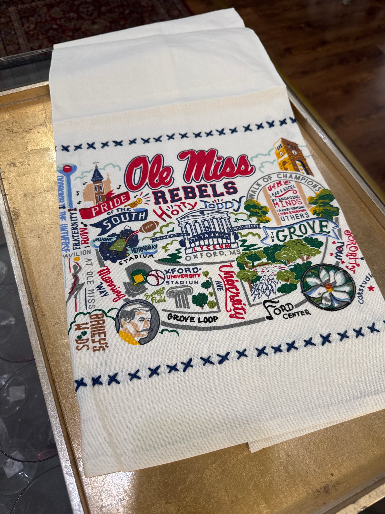 CatS Ole Miss DIsh Towel UofM
