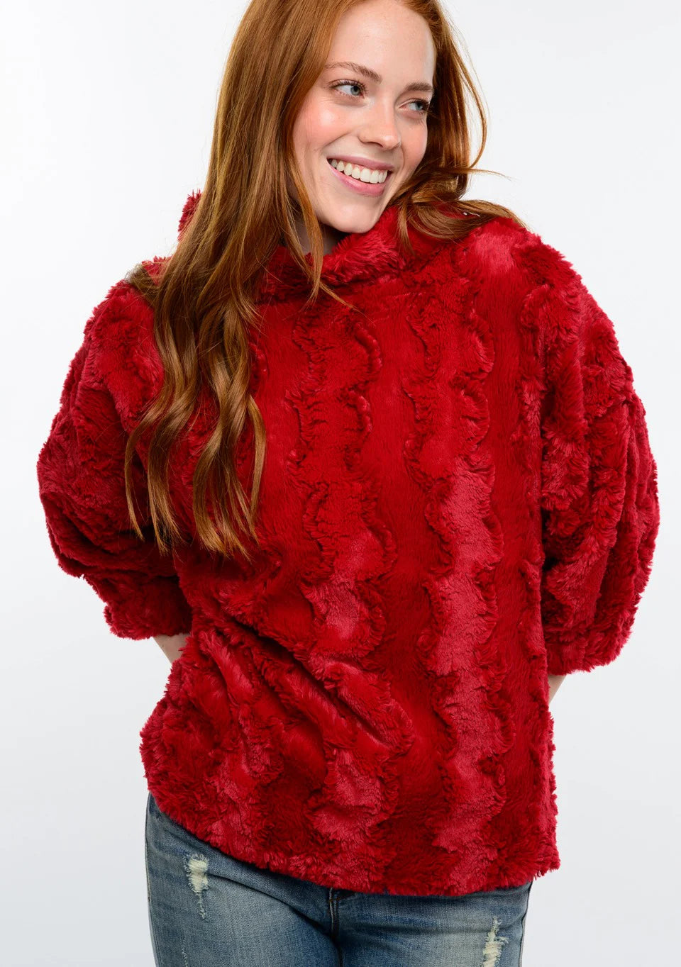 Ivy Jane Poof Sleeve Faux Fur Popover