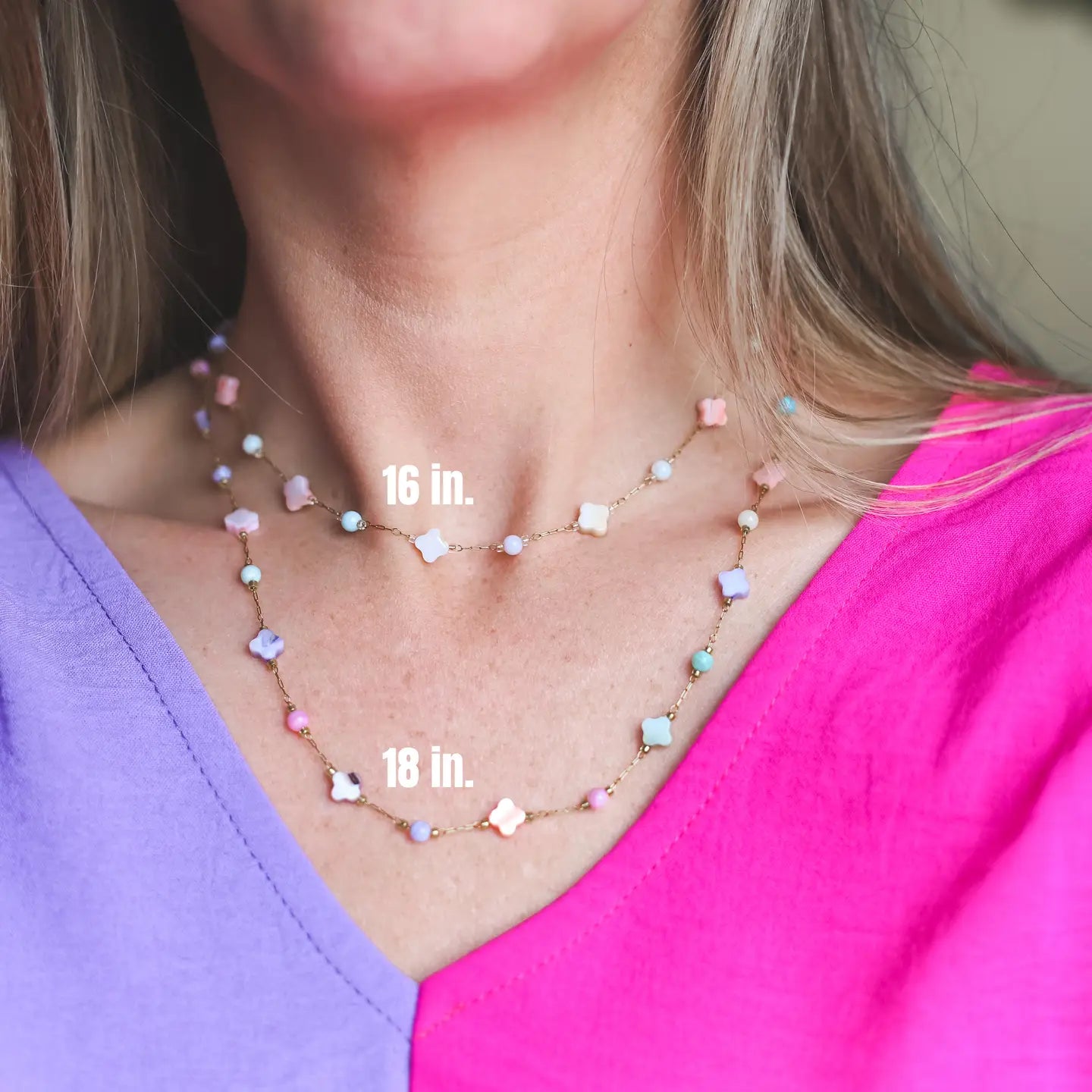 The Pastel Pop Clover Necklace