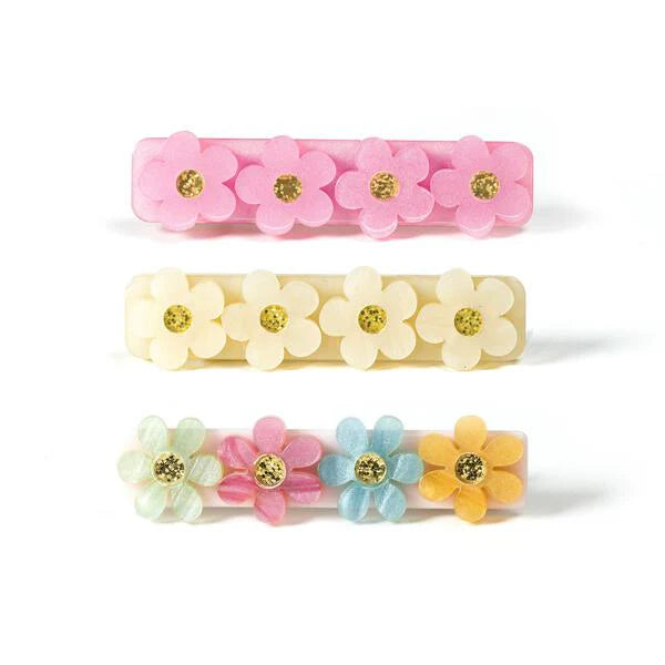 Flowers Satin Hair Clips
