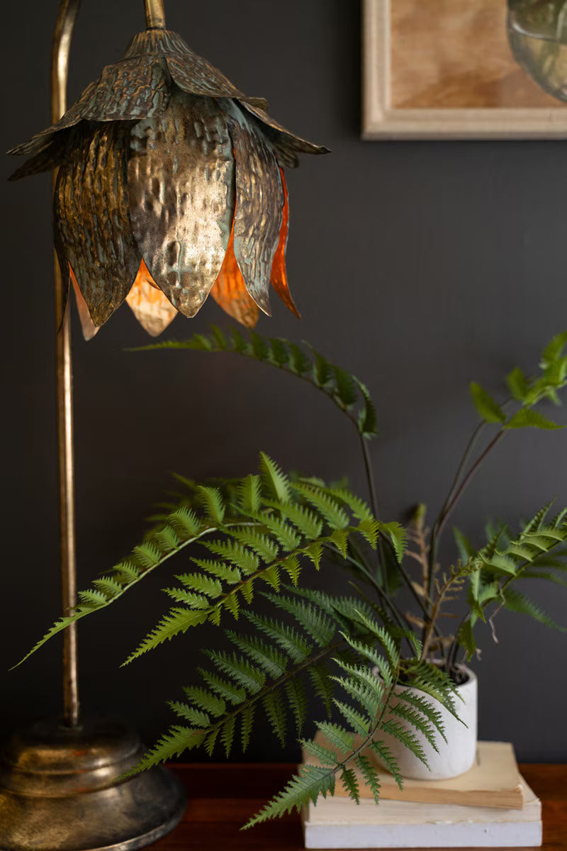 Antique Brass Tulip Table Lamp