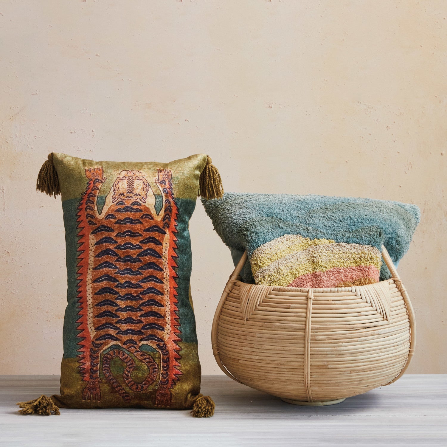 Velvet Printed Lumbar Pillow