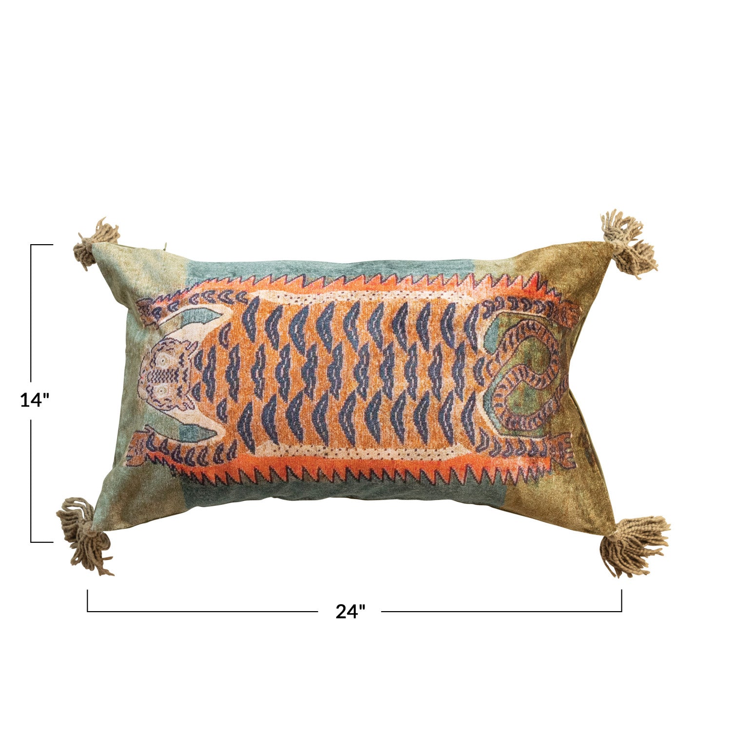 Velvet Printed Lumbar Pillow