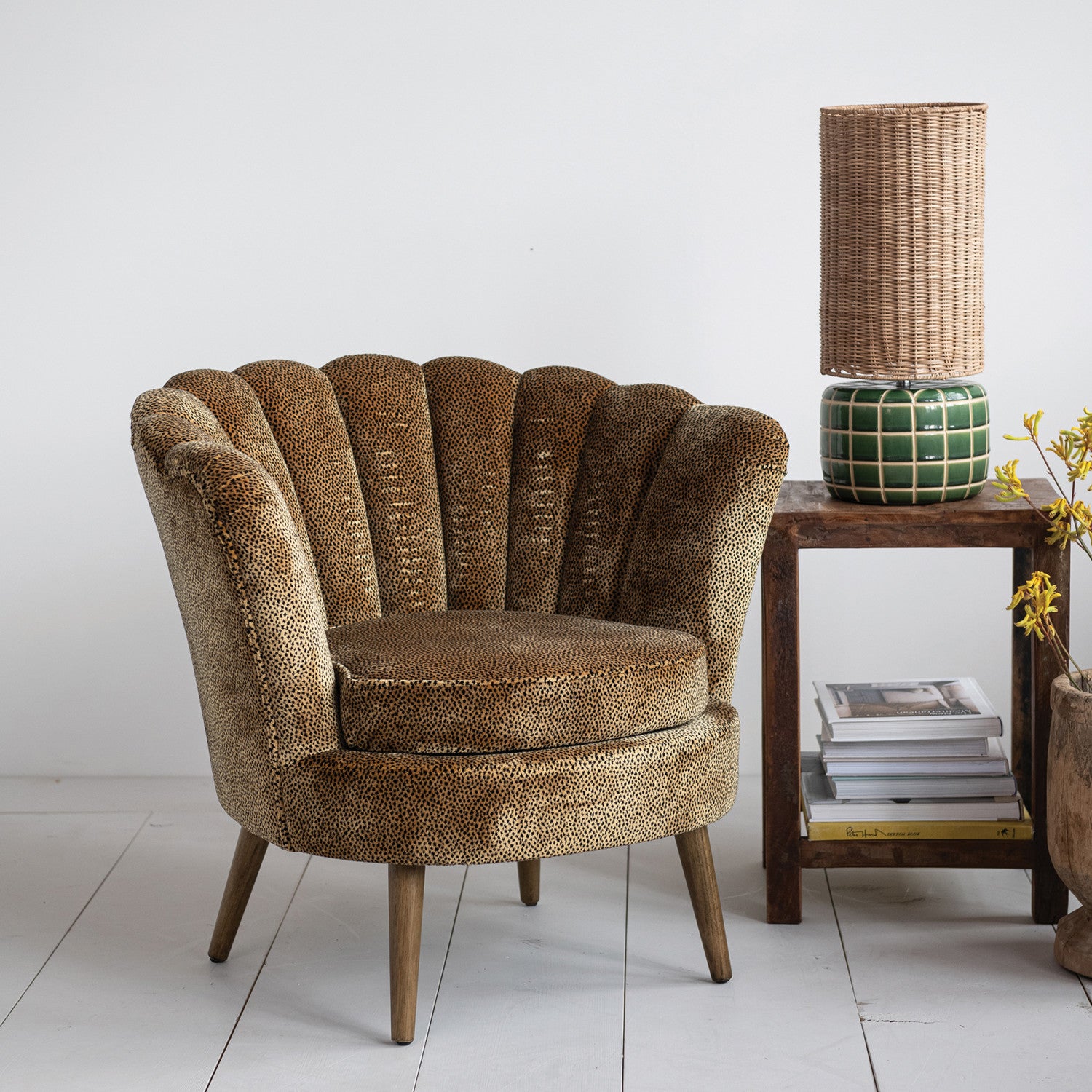 Velvet Fabric Upholstered Chair