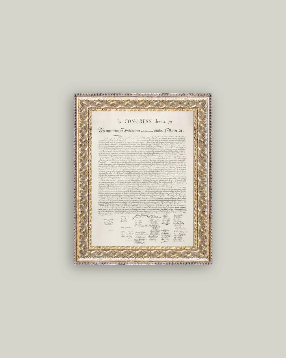 The Declaration Framed Art
