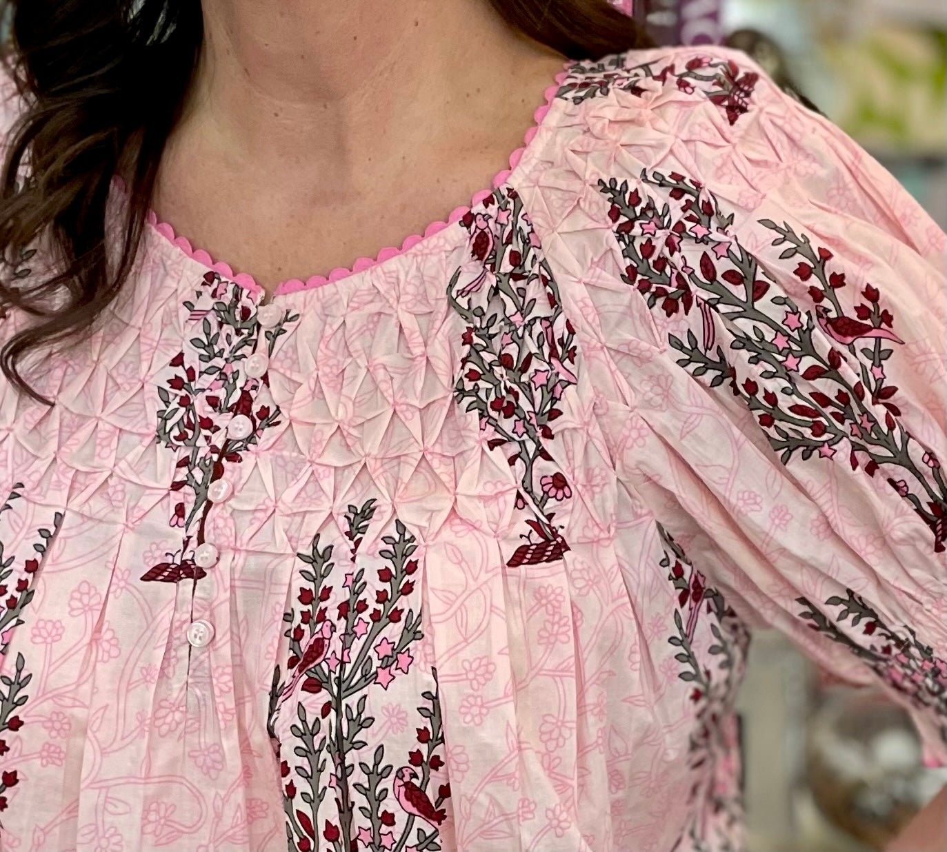 Ivy Jane Pink Blocked and Tucked Top