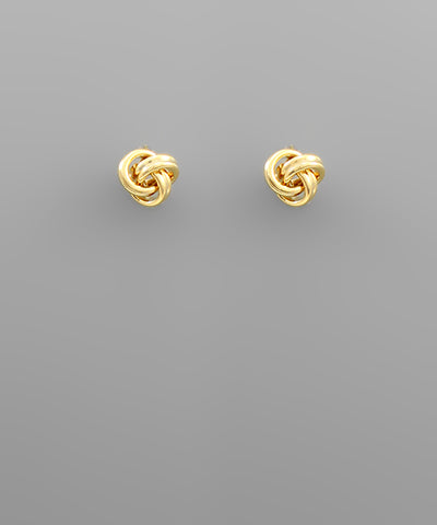 Gold Knotted Stud Earring