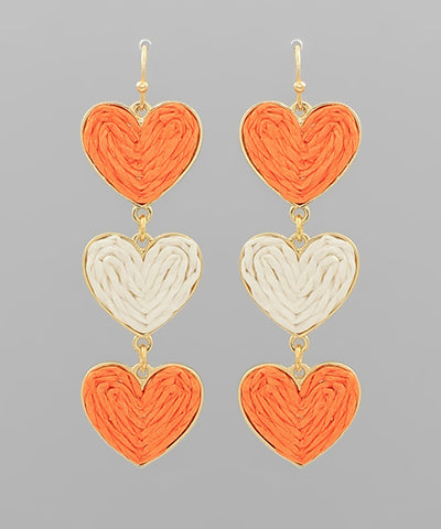 Gameday 3 Heart Drop Earring