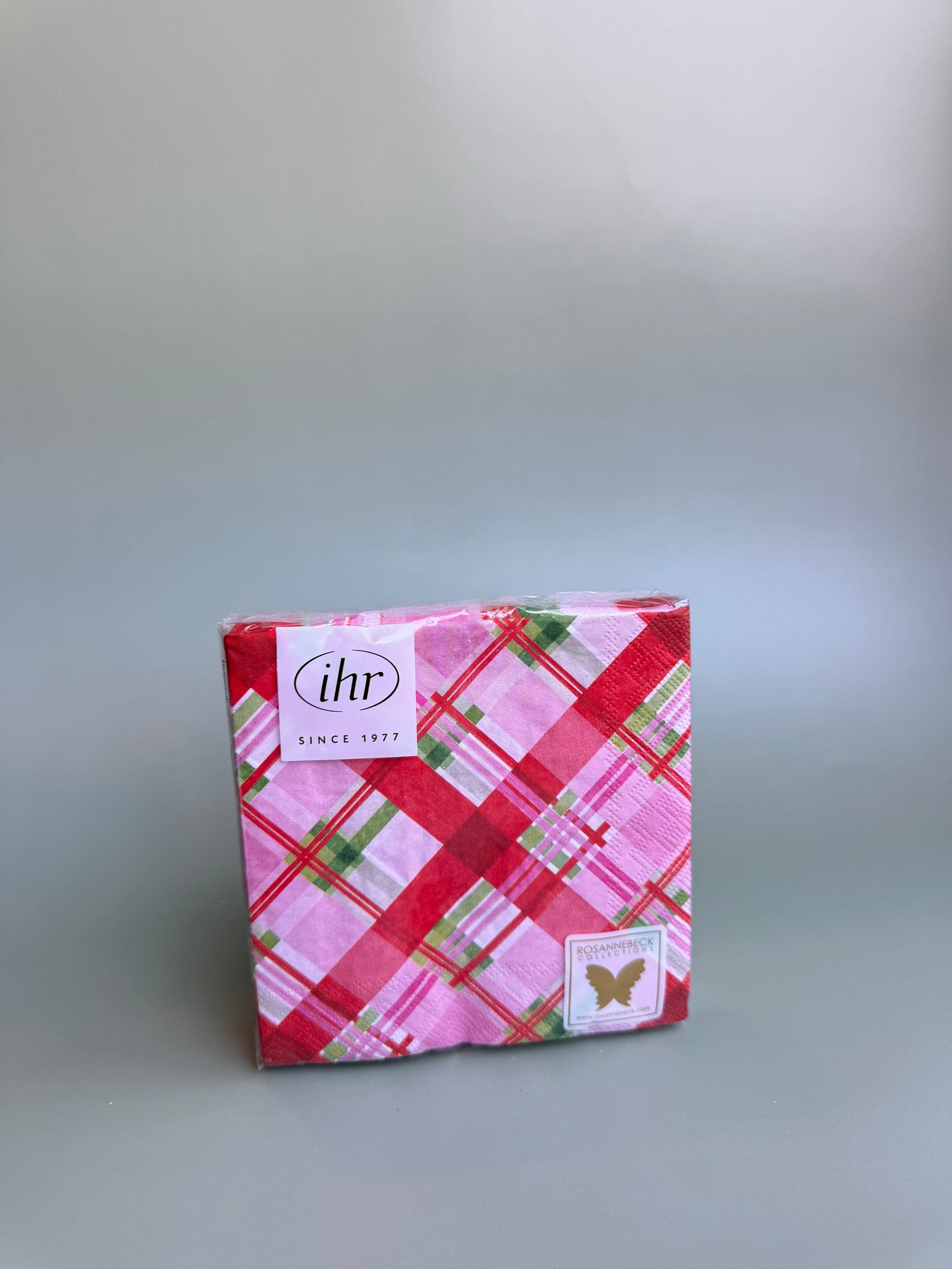 Cocktail Napkins Pink Plaid