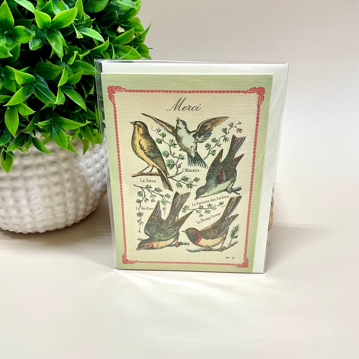 Birds Merci Greeting Card