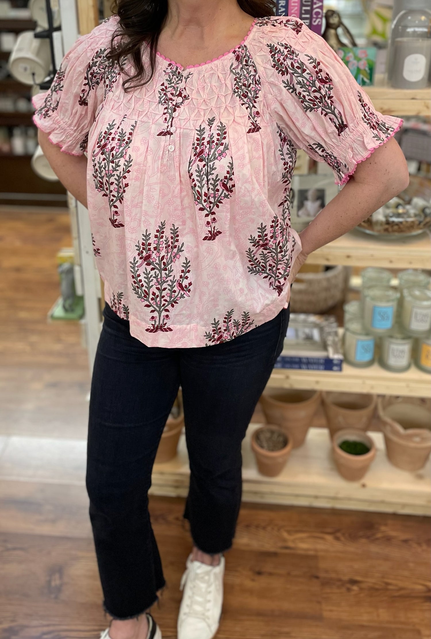 Ivy Jane Pink Blocked and Tucked Top