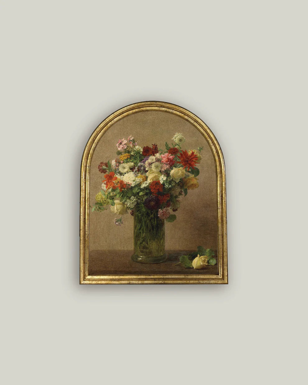 Flowers in a Vase Arched Framed Art