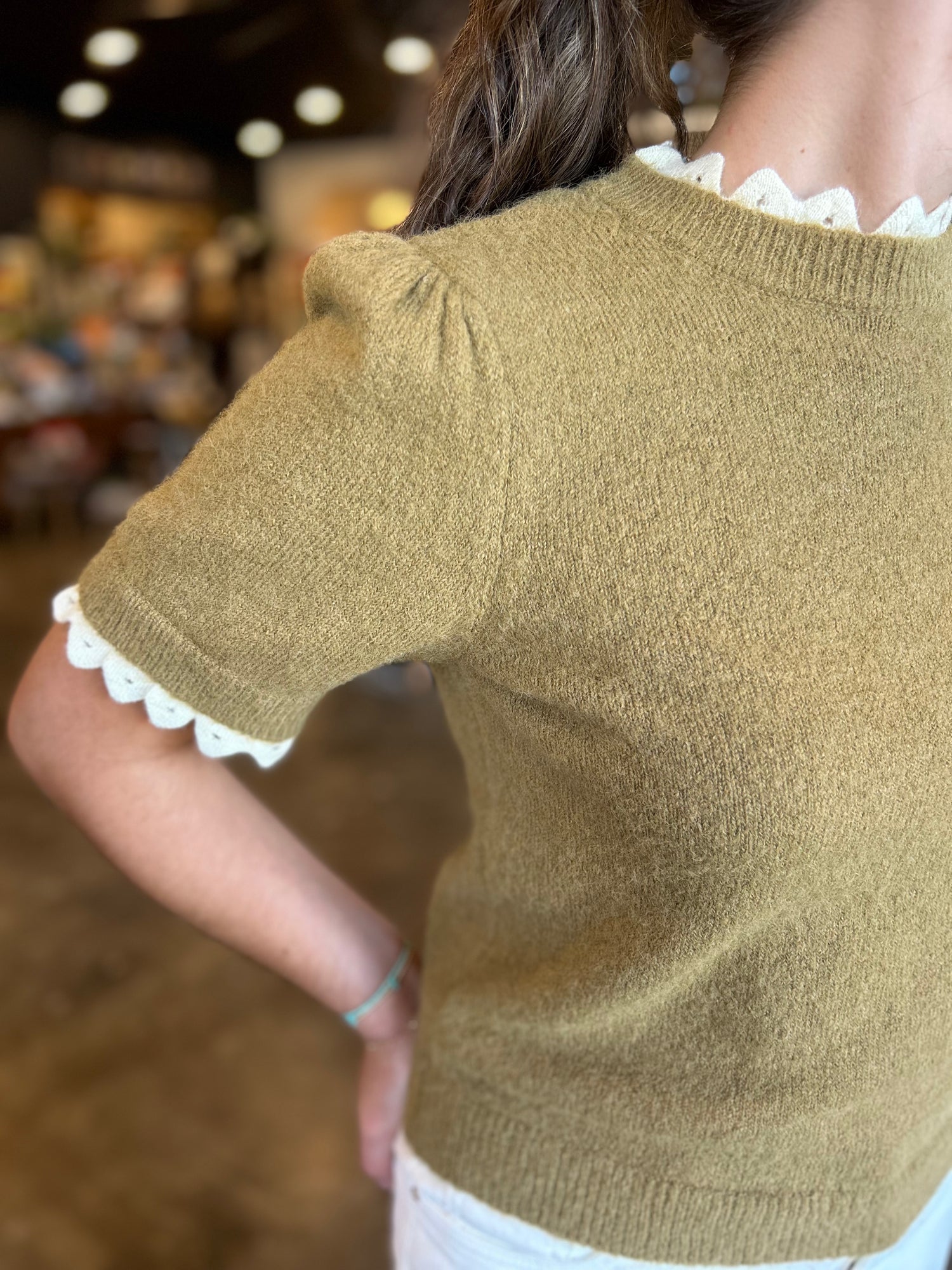 Lace Edge Lightweight Sweater