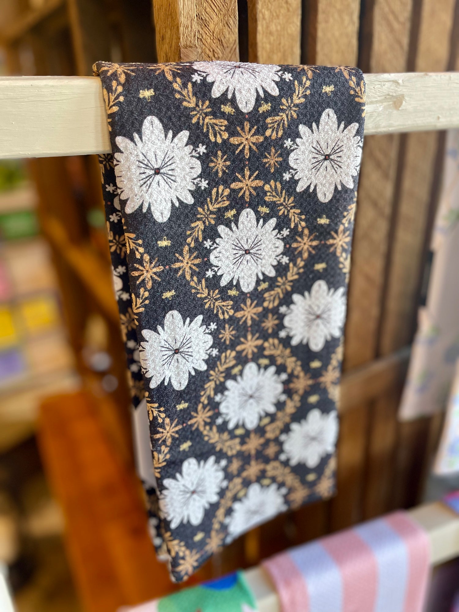 Botanical Mosaic Geometry Tea Towel
