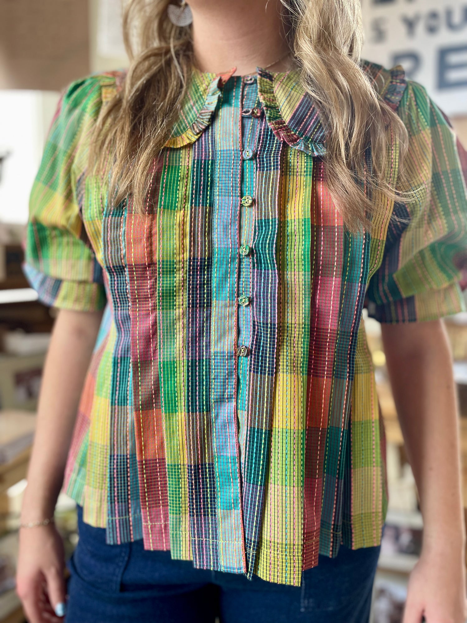 Blocks of Plaid Top