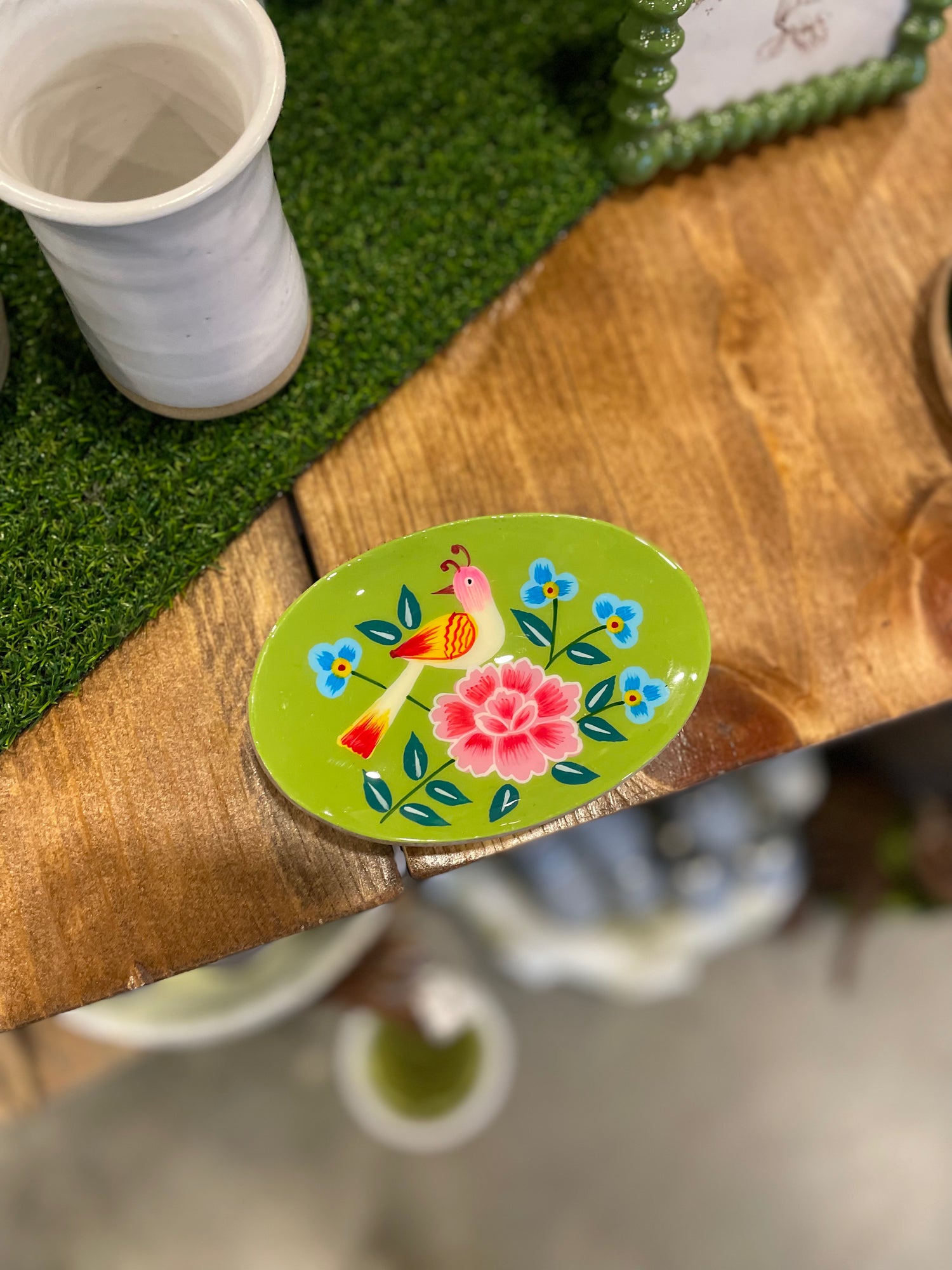 Colorful Enameled Oval Dish