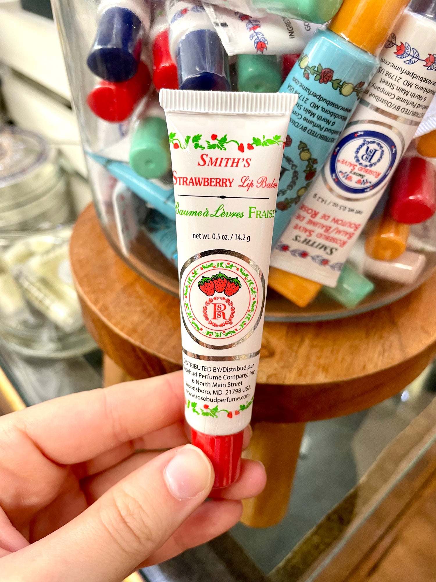 Rosebud Lip Balm Strawberry Tube 0.5oz