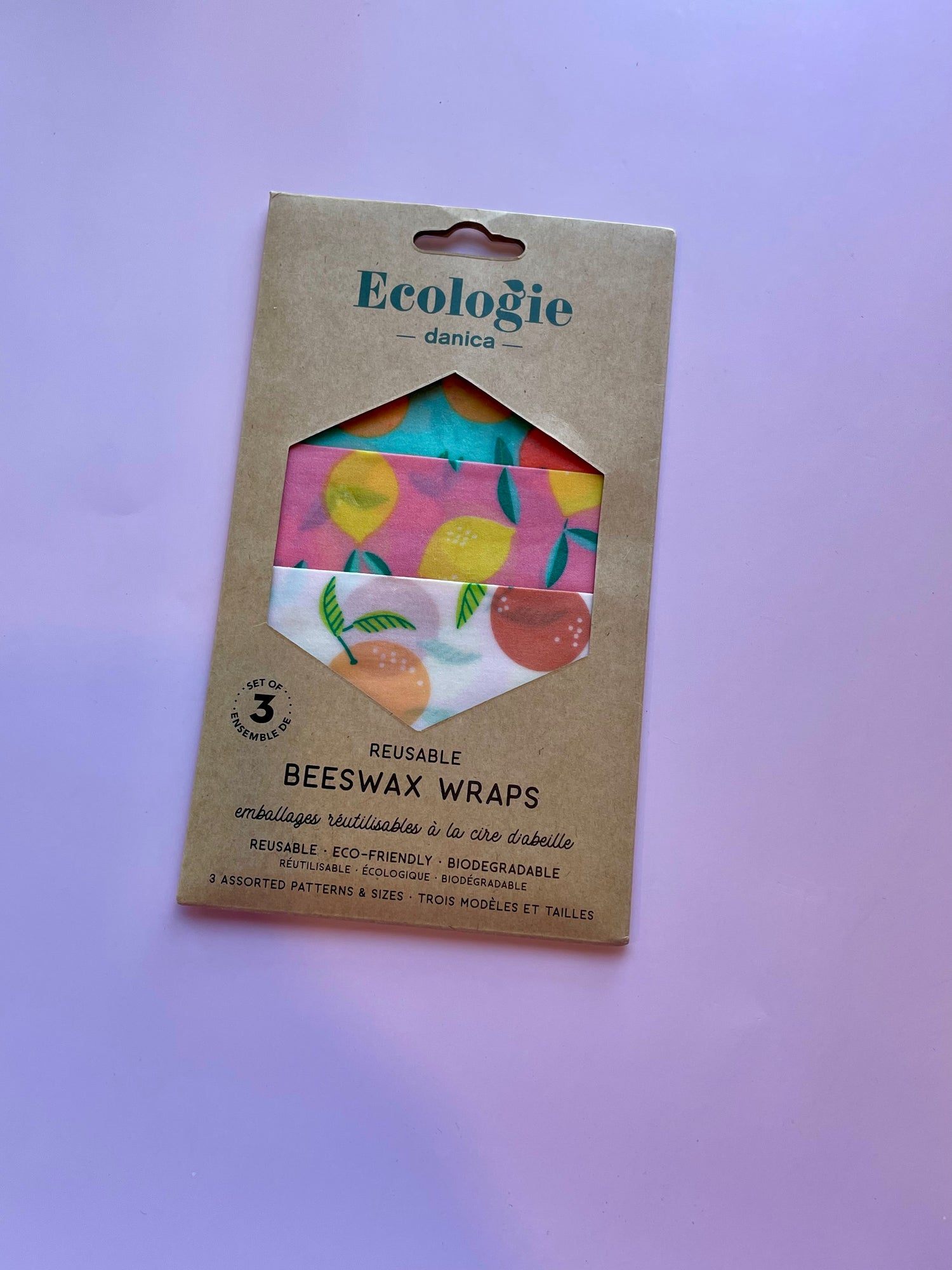 Ecologie Beeswax Food Storage Citrus Print Set of 3