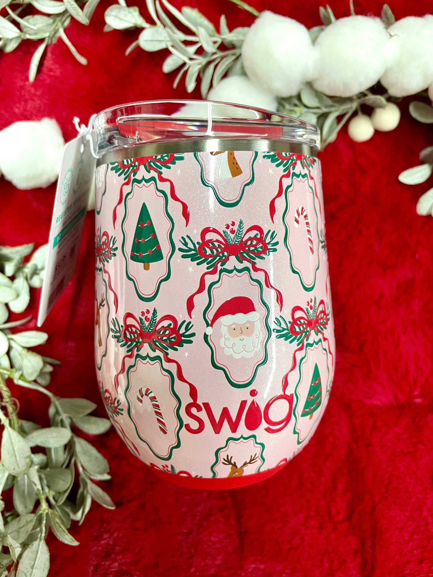 Christmas Cameos Stemless Wine Cup 12oz