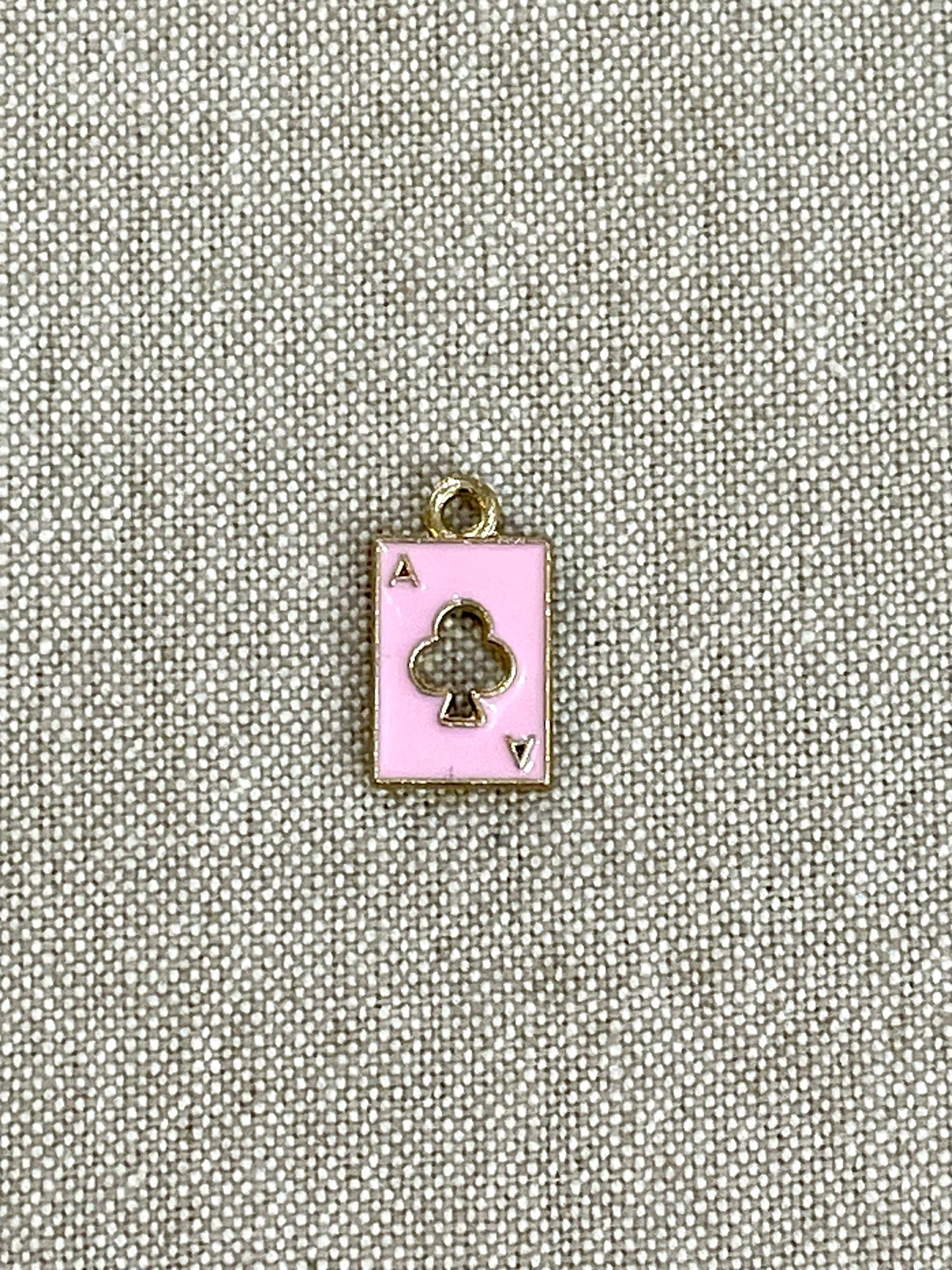 Pink Playing Card Charm