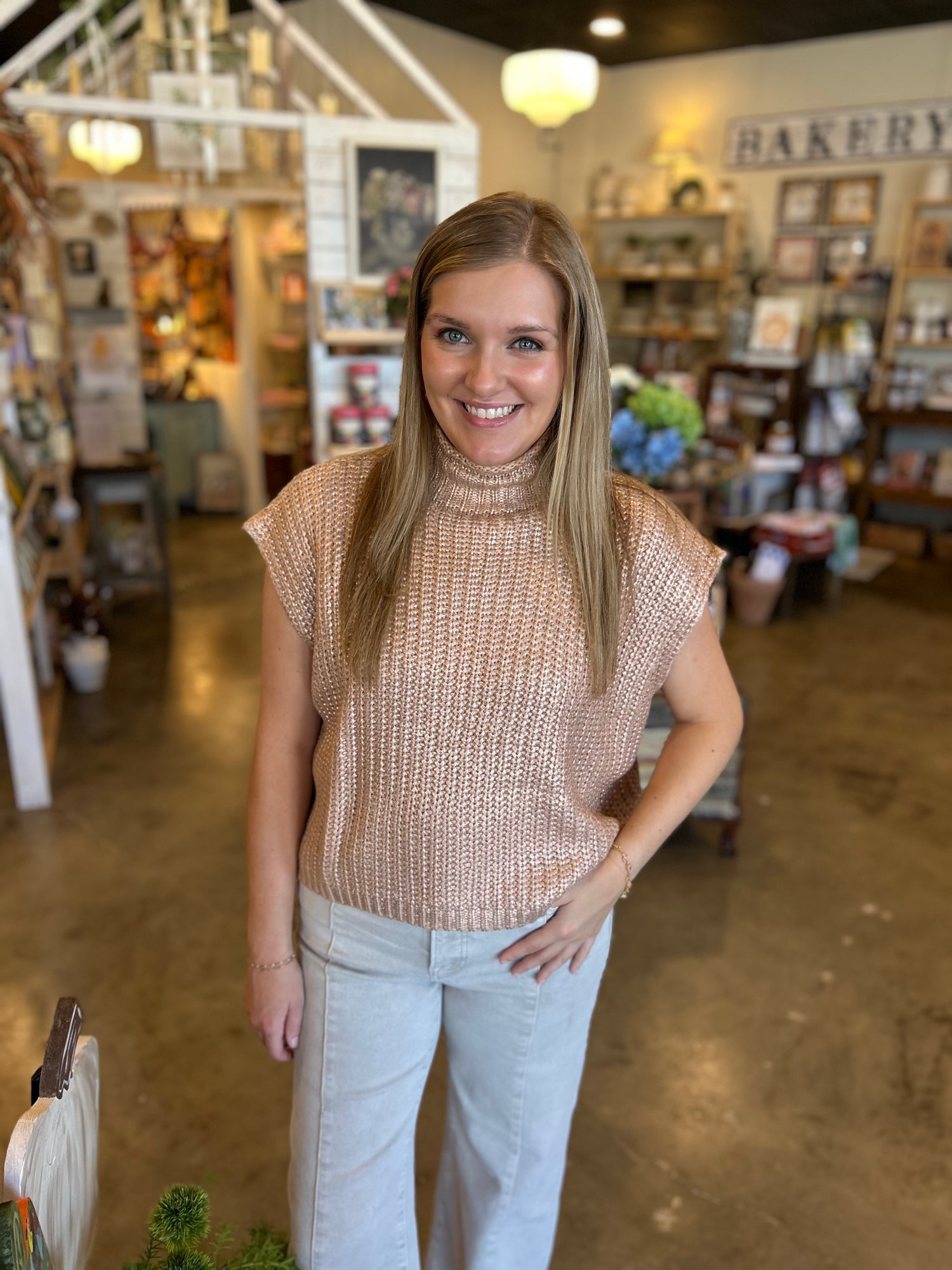 Foil Sweater Top