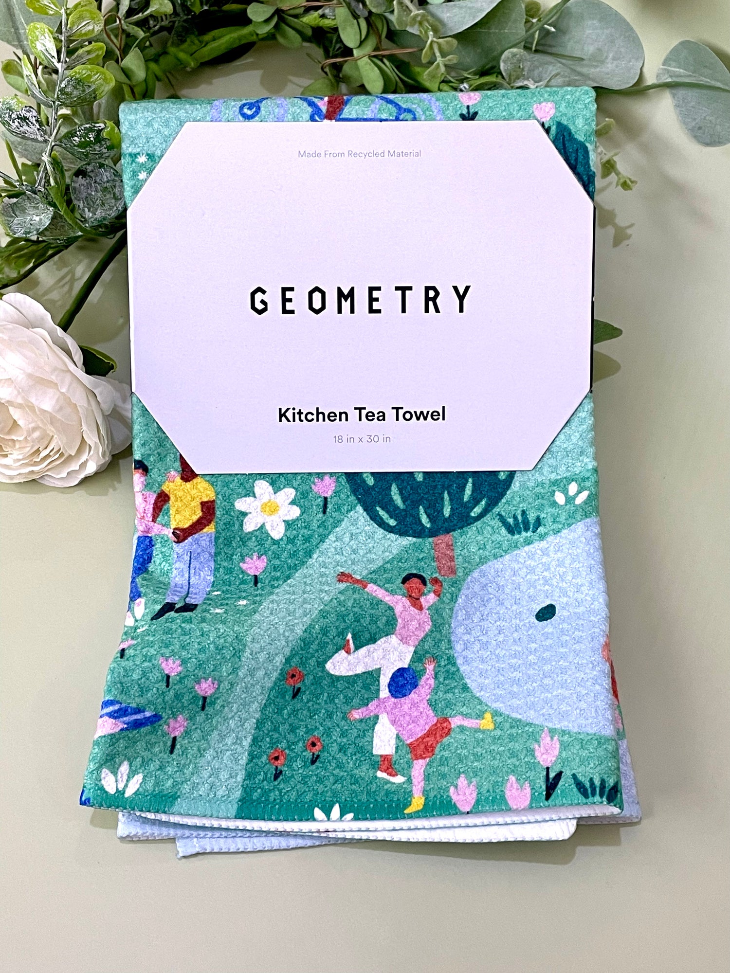 Spring Festival Geometry Tea Towel