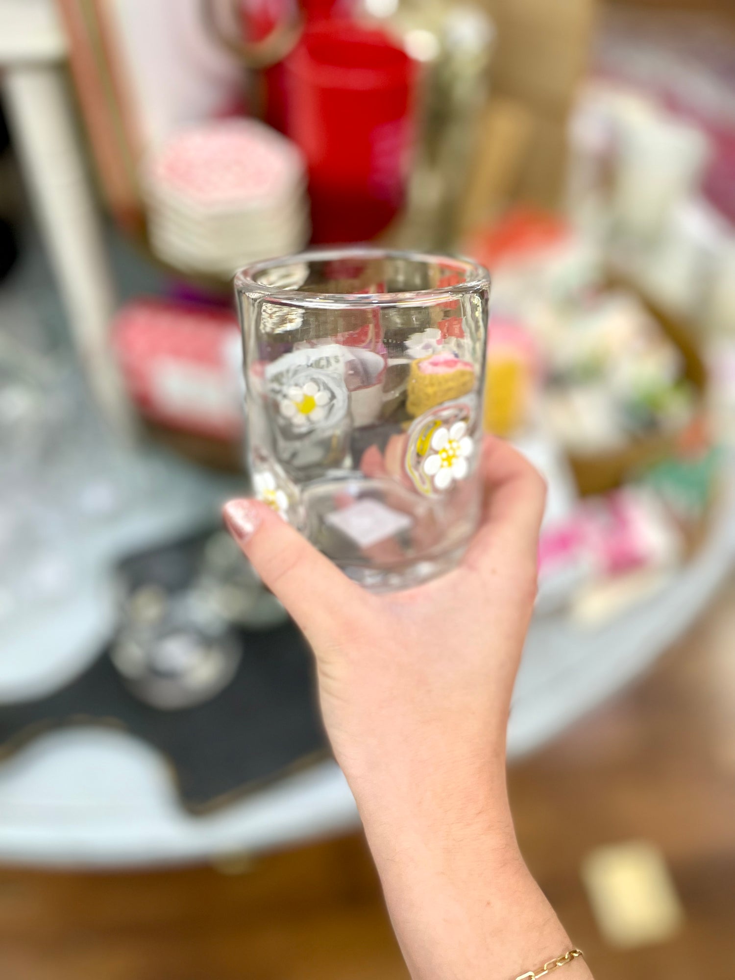 Flower Power Drinking Glass