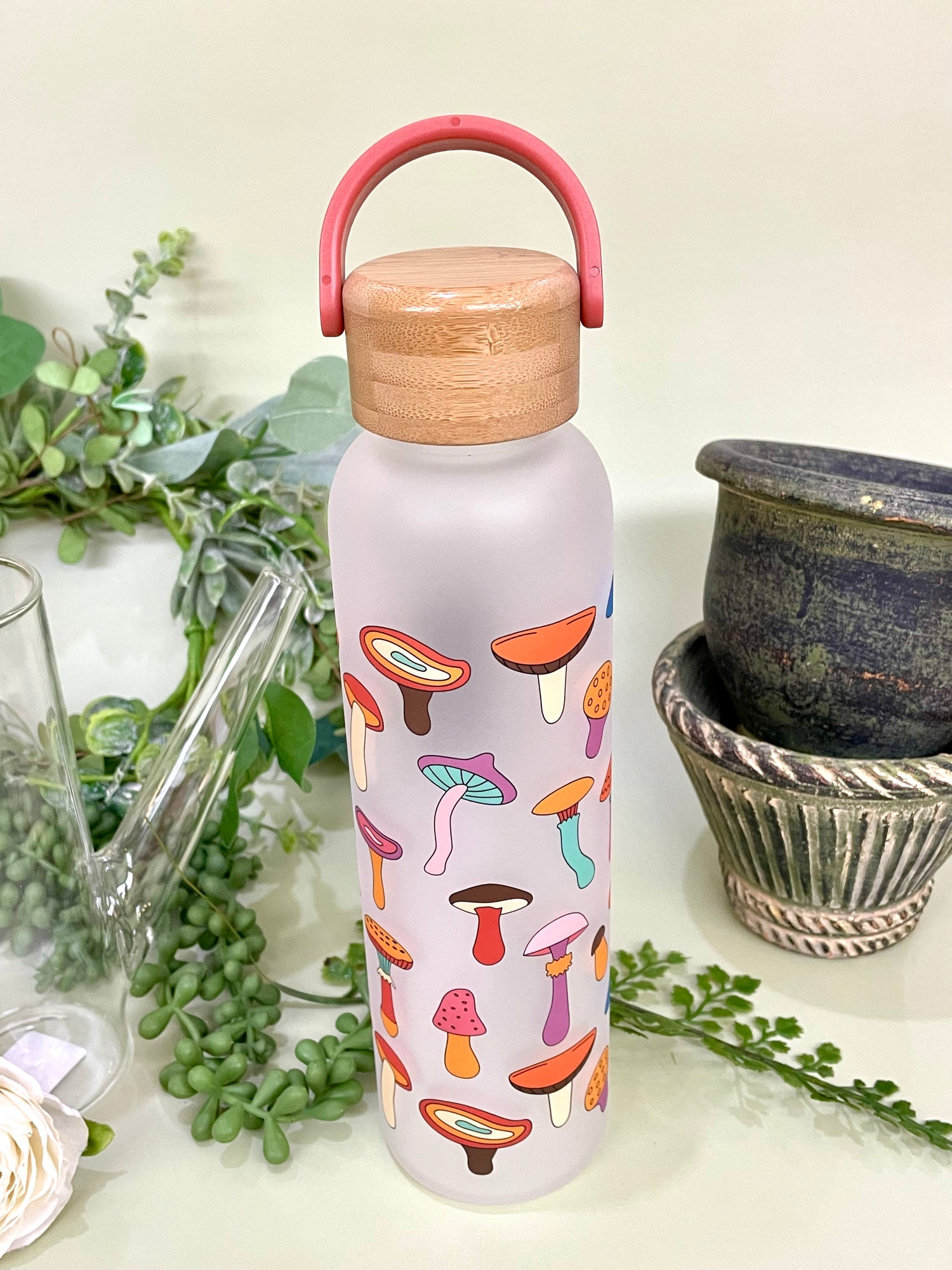 Mushroom Melody - Bamboo Lid Water Bottle