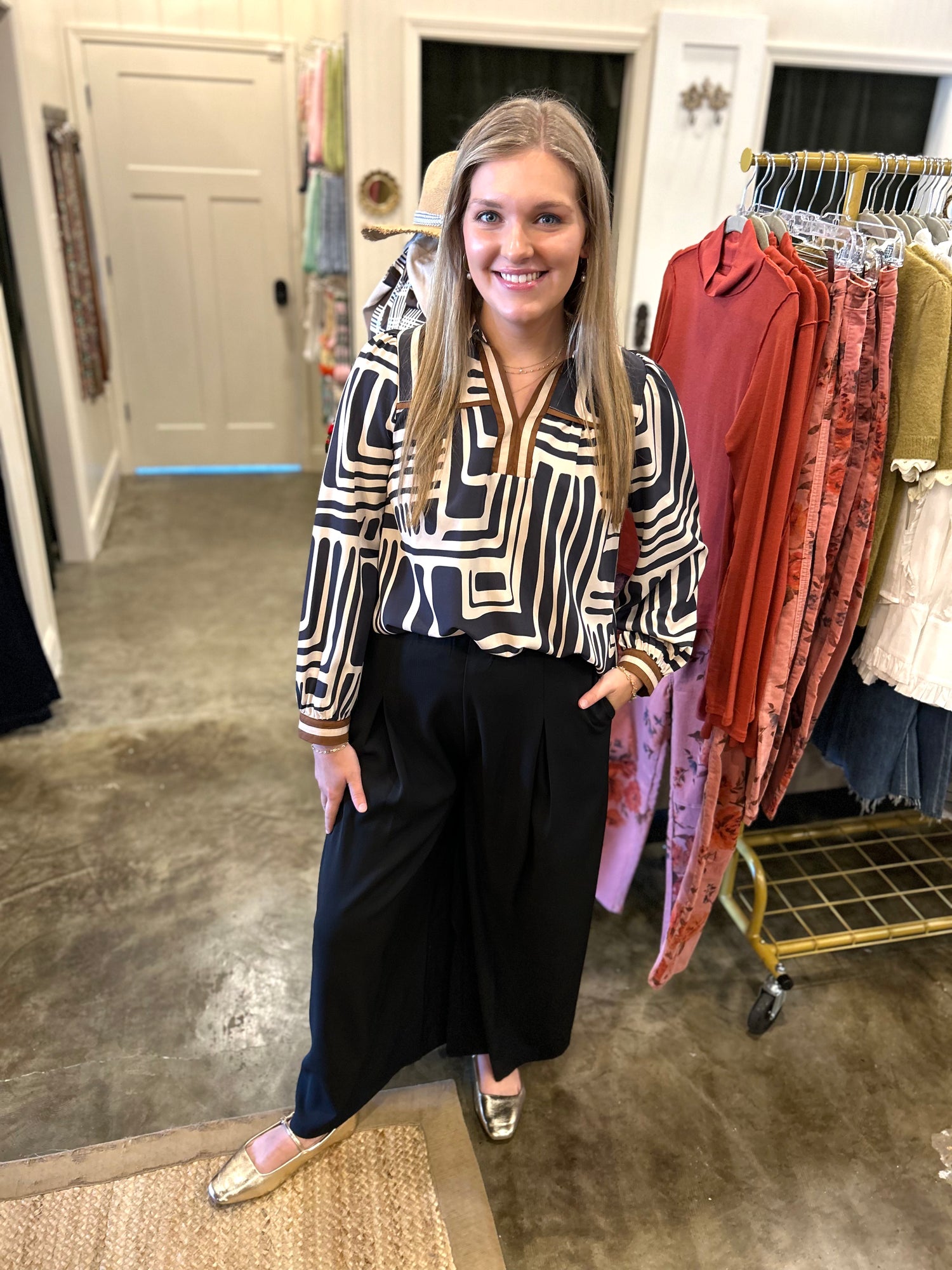 High + Wide Leg Pants