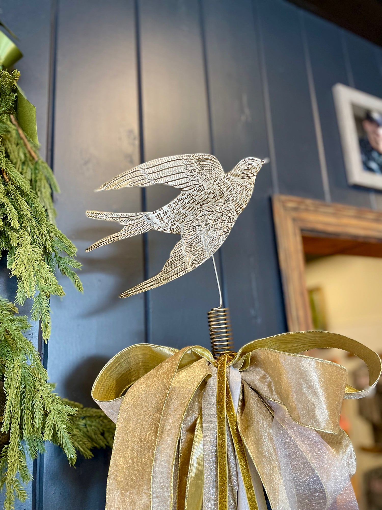 Swallow Tree Topper Antique Silver