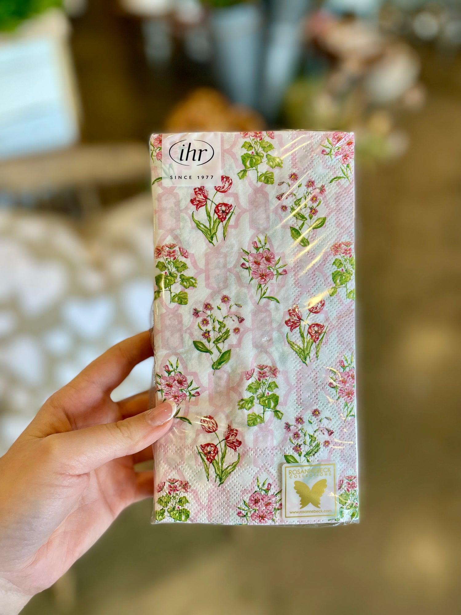 Pink Trellis Guest Napkin