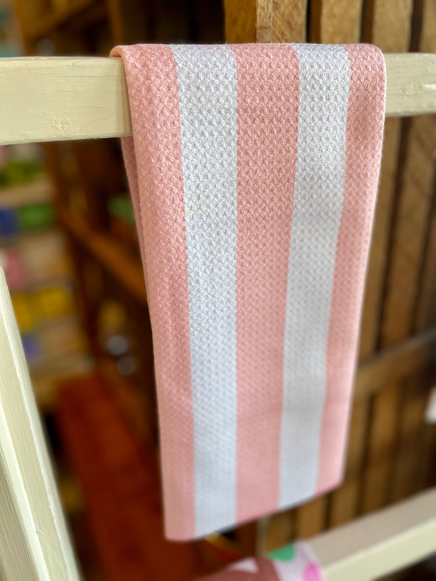 Summer Bold Pink Geometry Tea Towel