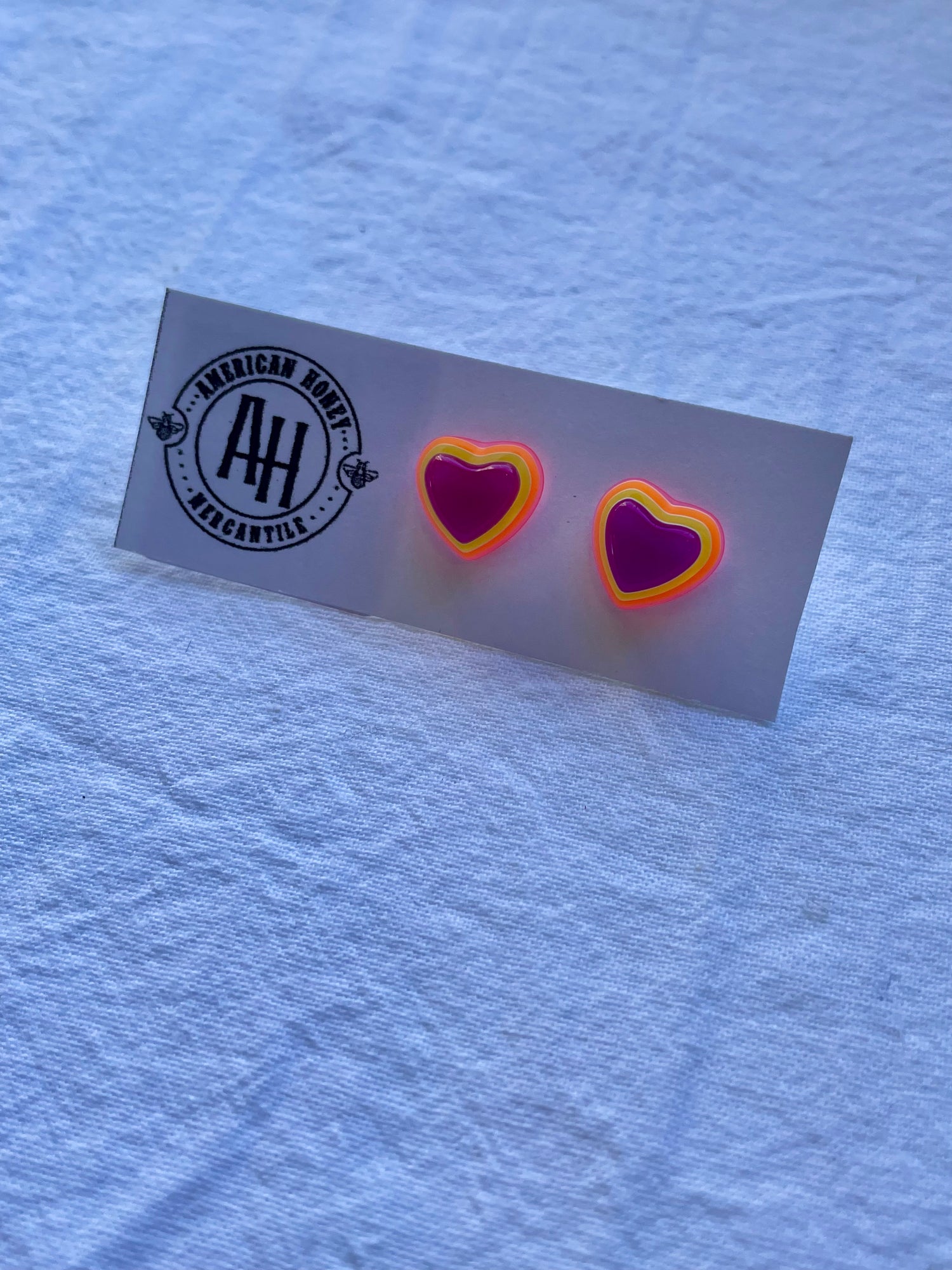 Multicolor Heart Studs
