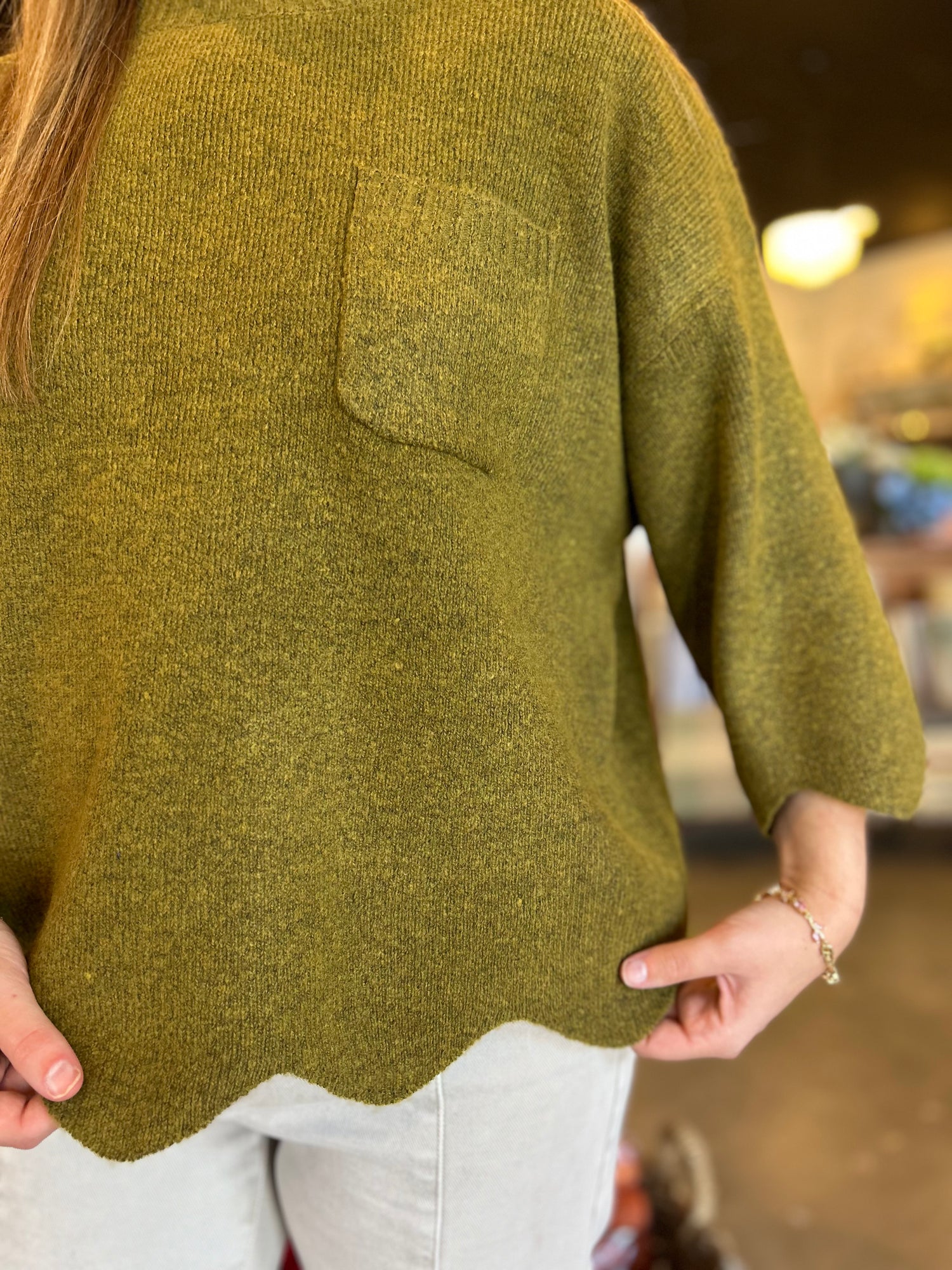 Olive Edge Sweater