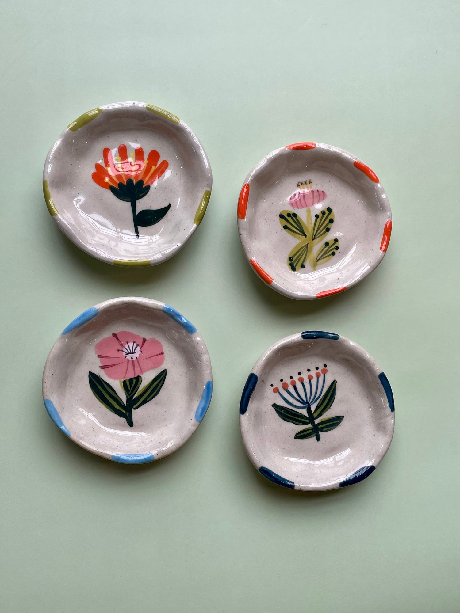 Hand-Painted Stoneware Dish