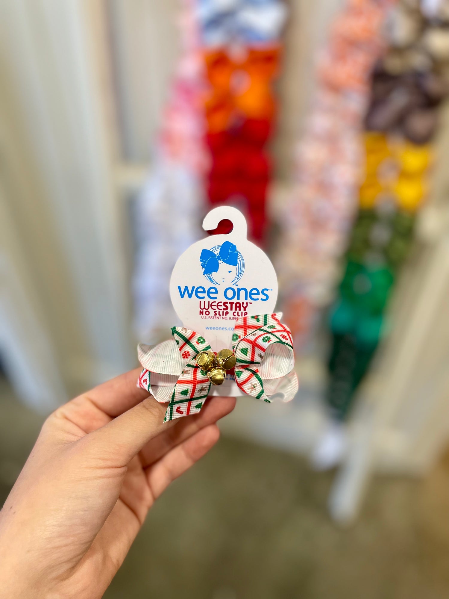 Christmas Mini Grosgrain Girls Hair Bow