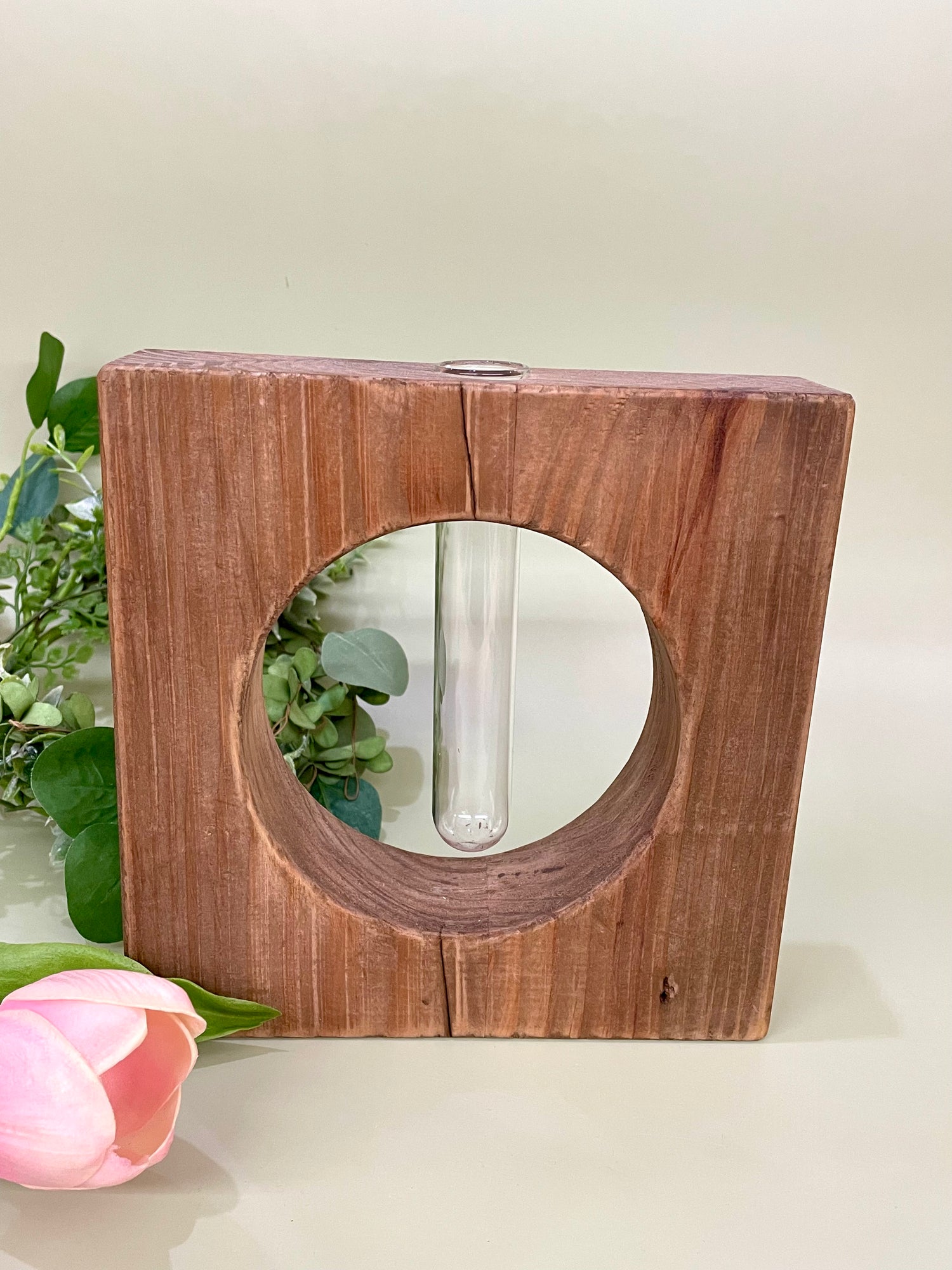 Planter Vase Wood 8x8x2